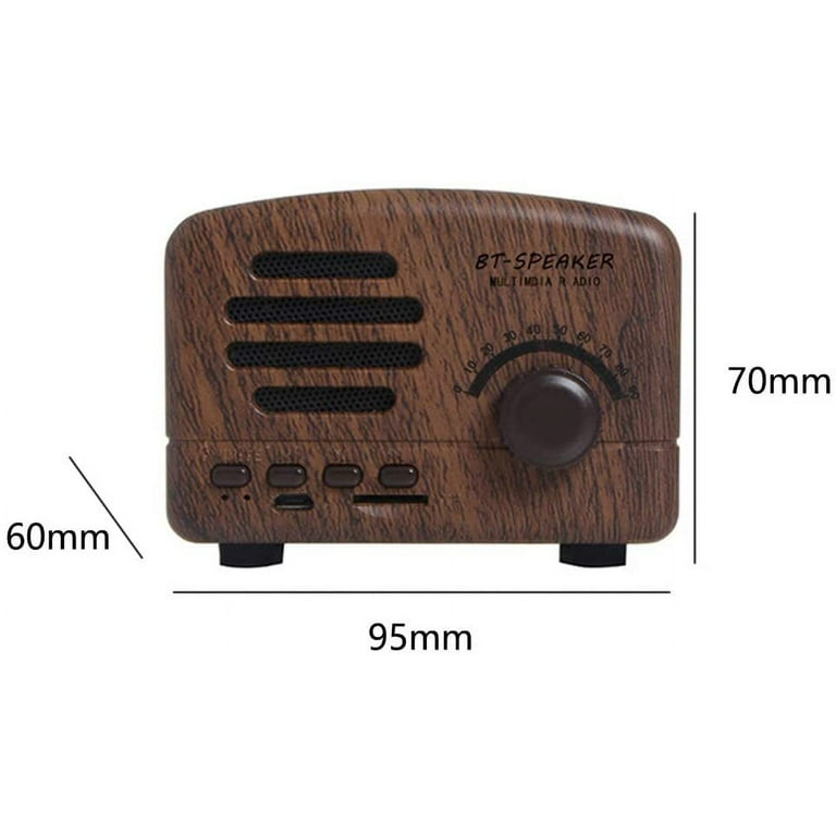 Mini Vintage Radio, Portable Retro AM FM Support Card Receiver, Stereo  Shortwave Pocket USB Bluetooth Speaker with Rechargeable B 
