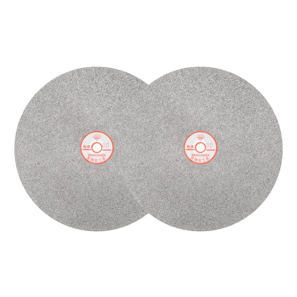 Unique Bargains 2 Pieces Diamond Sanding Grinding Disc 12" Grit 80 1/2" Arbor Hole Flat Lap Wheel Disk Polishing Discs