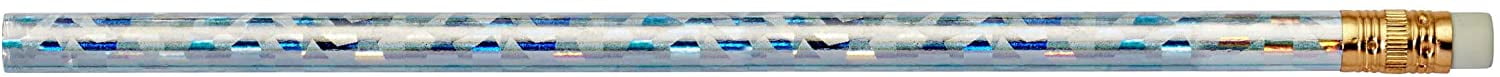 Pencil Guy Blank Glitz Round Pencils Silver, Pack of 144 Wood Pencils