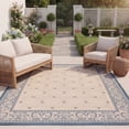 thumbnail image 3 of Safavieh Courtyard Gaus Oriental Indoor/Outdoor Area Rug, Natural/Blue, 7'10" x 7'10" Square, 3 of 13