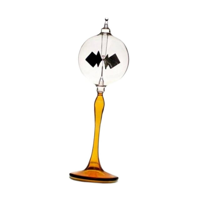 pitrice Solar Crookes Radiometer Glass Desktop Ornament for Entrance Shelf Yellow Bookshelf Yellow 9x21 cm