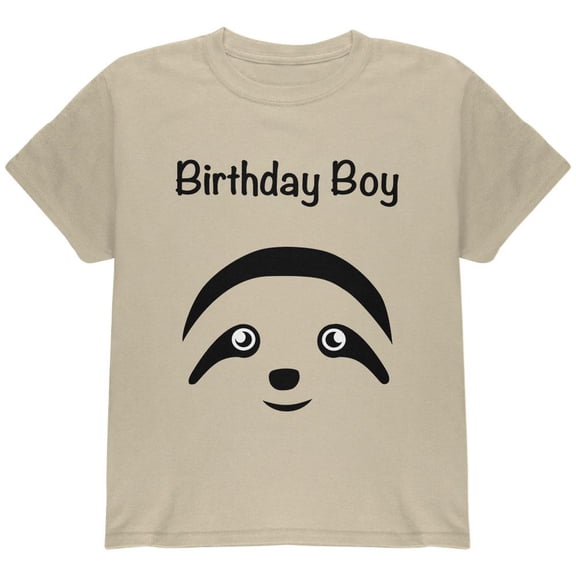 Birthday Boy Cute Sloth Face Youth T Shirt Sand YSM