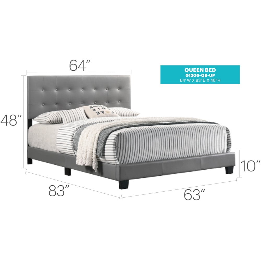 Glory Furniture Caldwell Queen Bed in Dark Grey Color