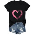 thumbnail image 4 of Women Breast Cancer Print T Shirt Short Sleeve Women Short Sleeve Round Neck Tee Comfy Casual Vacation Clothes, 4 of 8