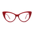 thumbnail image 1 of Lunettes Oeil de Chat Gothique Emblématiques Classiques à Lentille Transparente en Plastique Rouges, 1 of 4