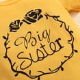 thumbnail image 5 of Sinhoon Toddler Infant Baby Girl Sister Matching Outfits Letter Romper T-shirt Sunflower Shorts/Skirt Dress Clothes Set (Big Sister,18-24 Months), 5 of 8