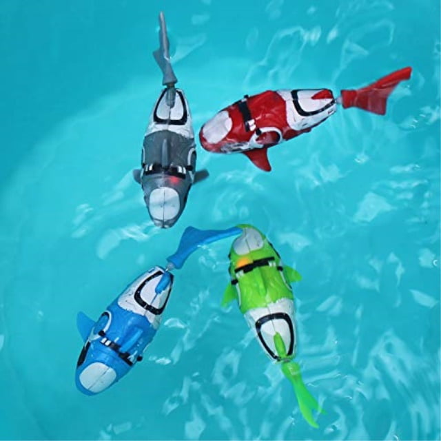 tipmant baby toddler bath toy electronic fish shark with light for