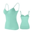 thumbnail image 2 of VBVC Women's Padded Spaghetti Strap Tank Top , Ladies' Summer Sleeveless Stretchy Cami , Slim Fit Going Out Shirt For Women, Green , S-6XL, 2 of 6