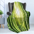 thumbnail image 4 of East Soft Flannel Fleece Throw Blanket, Bamboo Forest with Morning Sunlight Sun Beams Through Trees Jungle Scene, Cozy Plush for Indoor and Outdoor Use, 70" x 90", Lime Green Yellow, by Ambesonne, 4 of 5