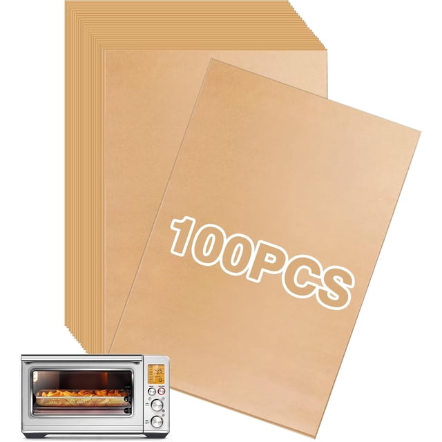Air Fryer Liners Disposable Compatible with the Breville Smart Oven Air Fryer Pro BOV900BSS, 100PCS Parchment Paper for Baking, Baking Sheet Accessories for Breville Oven
