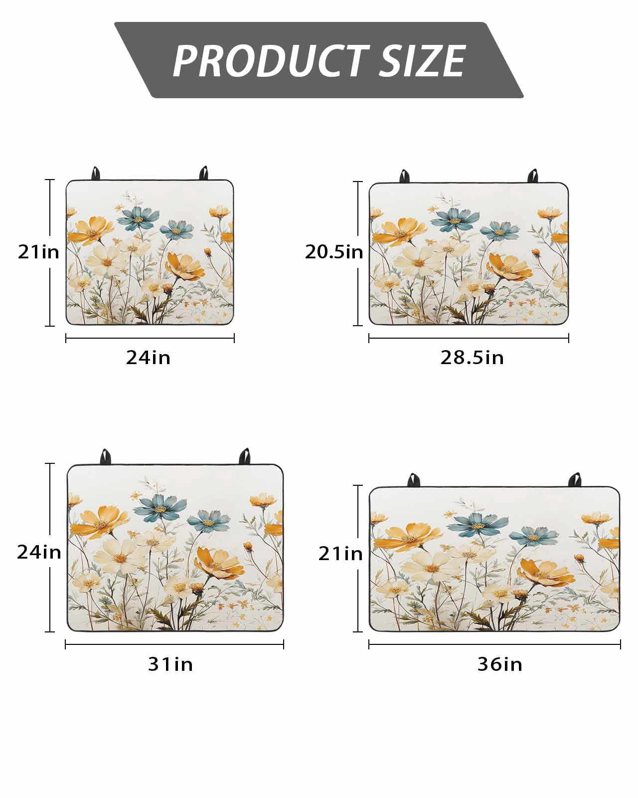 Stove Top Covers for Electric Stove, Yellow Blue Spring Floral Glass Stovetop Cover Protector, Watercolor Summer Botanical Induction Cooktop Protector Oven Mat for Kitchen Countertop 24"x21"