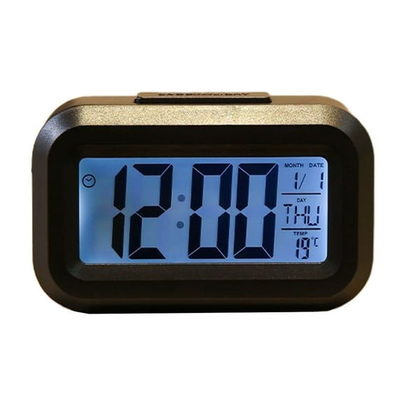 Reloj despertador con luz nocturna LED, multifuncional, con función de repetición y luz nocturna temporizada, para mesita de noche infantil, electrónico, pequeño.