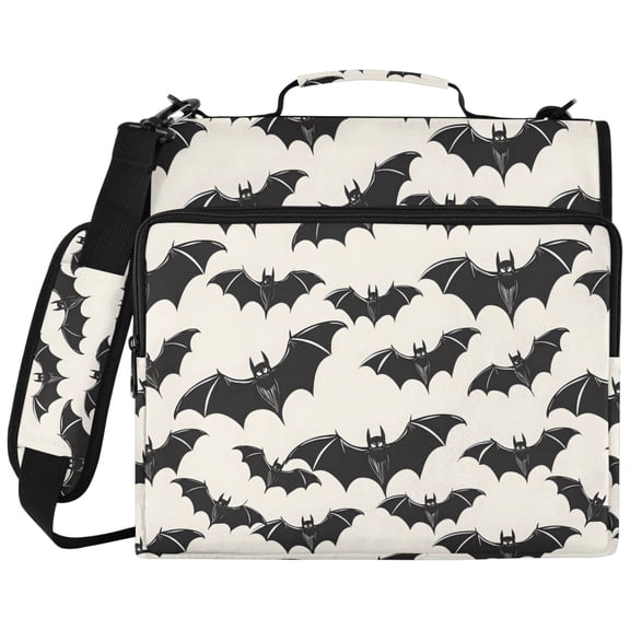 ALAZA Zipper Binder Bats Halloween Pattern 2 inch 3 Ring 500 Sheet Capacity Trapper Keeper File Folder Organizer Bag