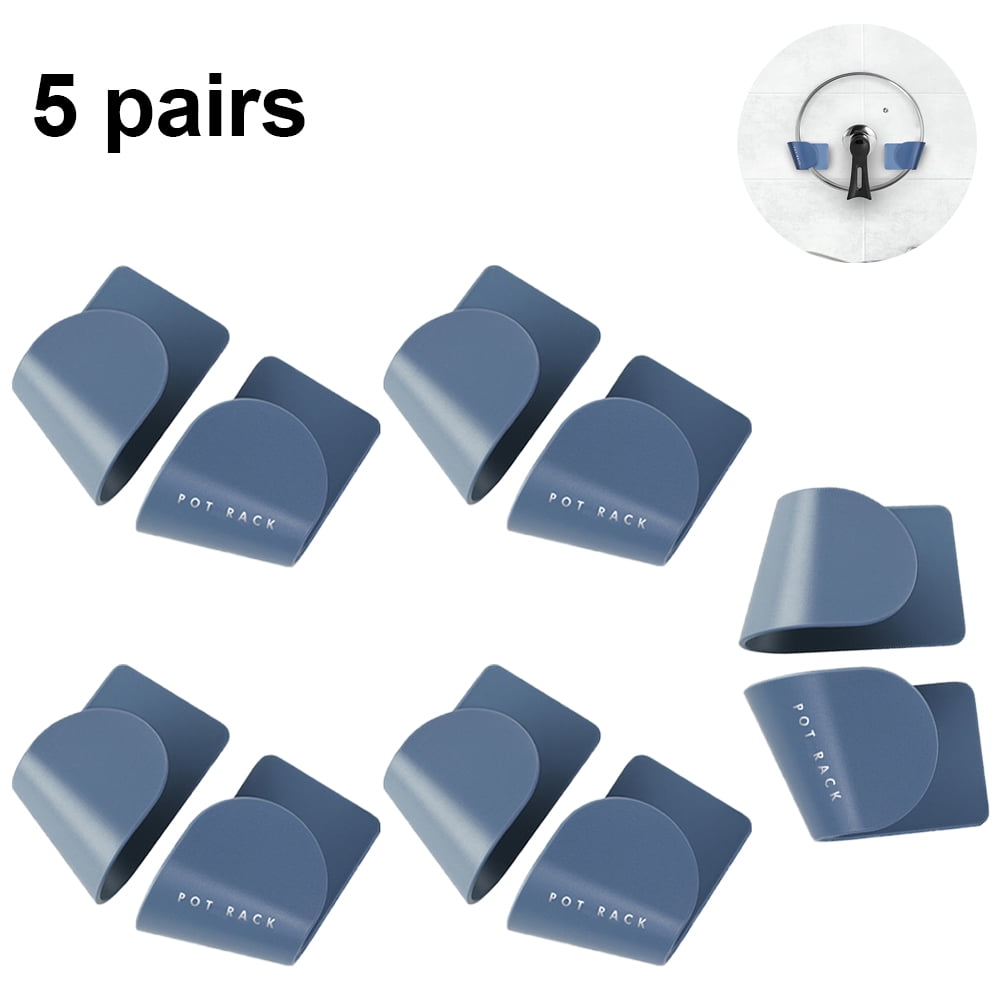 10 pieces Wall Mount Pot Lid Organizers Racks Plastic Pot Lid Storage