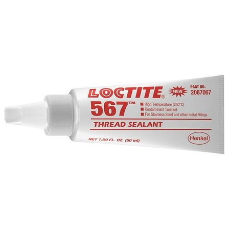 Continuous Pressure Seal Form - 567 Thread Sealant 50 mL Tube, Provides an instant low pressure seal By Loctite
