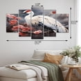 thumbnail image 4 of Designart "Redcrowed Crane China Art painting II" Animals Metal Wall Décor Set, 4 of 5