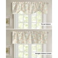 thumbnail image 4 of Tie Up Valance Curtain for Kitchen,Pastoral Ombre Pink Floral Rod Pocket Short Curtains Adjustable Tie-Up Shade Valances,Vintage Teal Vine Flower Window Treatment for Bathroom Living Room Bedroom, 4 of 8