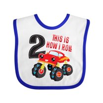 Inktastic Monster Truck How I Roll 2nd Birthday Boys Baby Bib