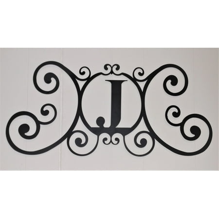 Scrolled Iron Metal Letter J Monogram Personalized Initial Wall