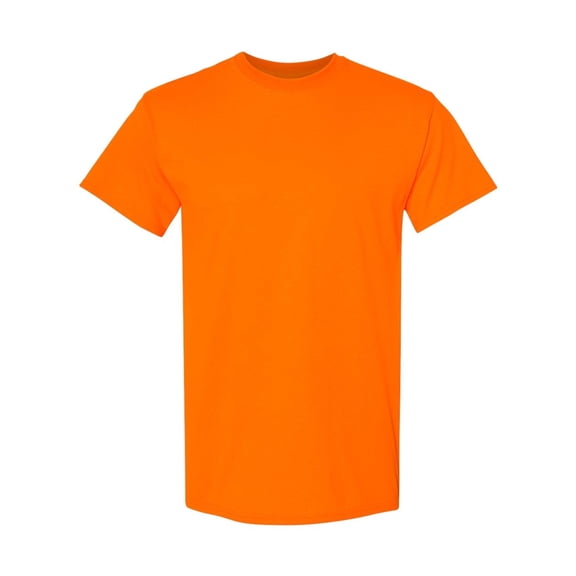 High Visibility Crew Neck Safety T-Shirts | Gildan Hi Vis Short Sleeve Work Tee, 5.3 Oz 50/50 Cotton/polyester, Safety Orange, S