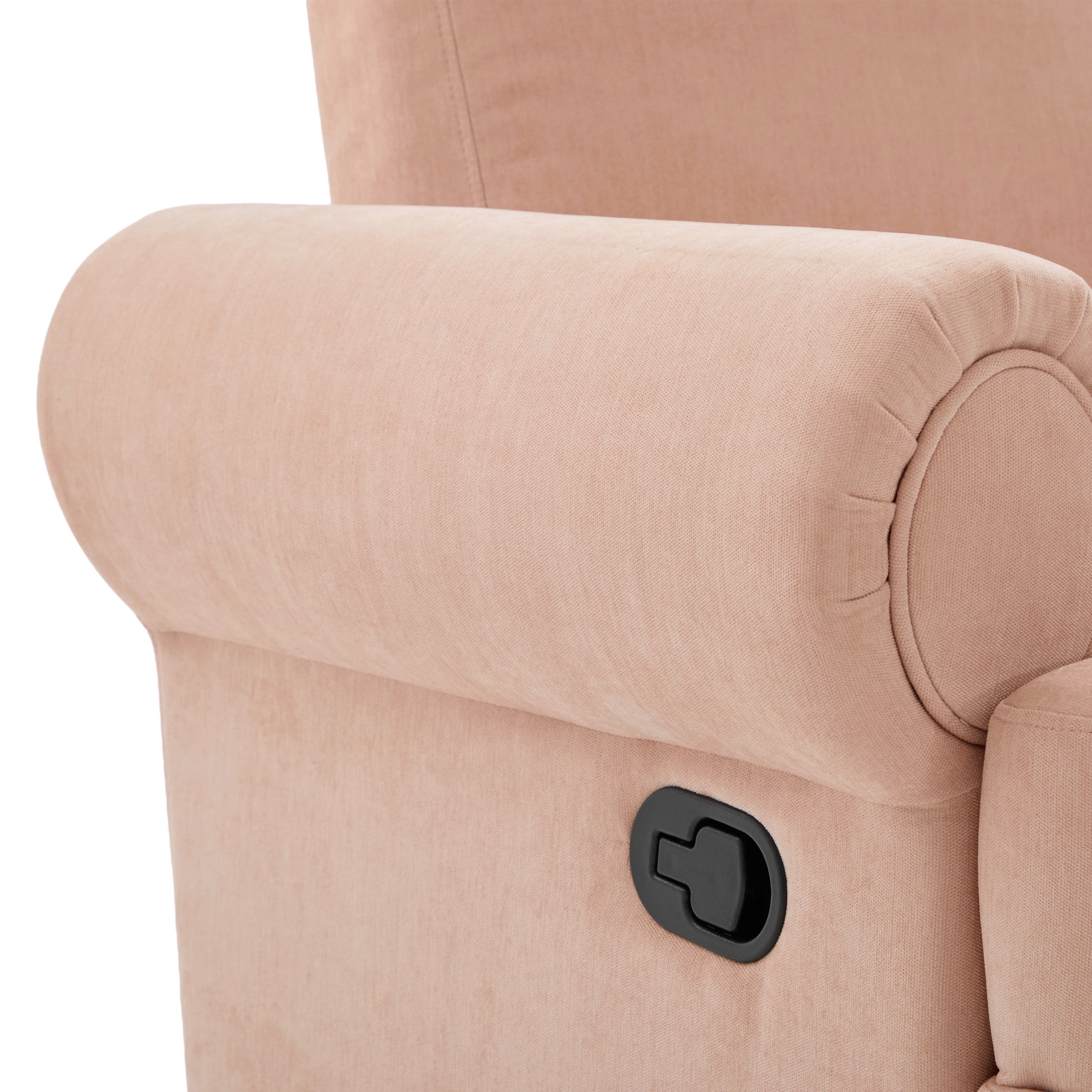 Christopher Knight Home Manual Recliner Chair with Swivel Rocker for Living Room, Chenille Upholstery, Pink