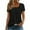 Black, variant on Uaswgudfs Women's Square Neck Short Sleeve Cotton Blouse with Polka Dot Print & Pleated Design - Casual Summer Fashion Top