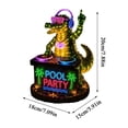 thumbnail image 3 of Alligator Yard Decor, Vivid Layered Neon LED DJ Alligator Figurine, Eye-Catching Outdoor Sculpture for Backyard Landscape and Party Centerpiece, 3 of 8