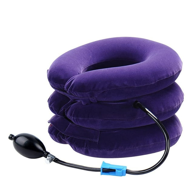 Cervical Neck Traction Device Inflatable Neck Stretcher, Easy to Use for Chronic Neck and Shoulder Pain Relief Traction Spine Alignment, Neck Cervical Brace?Purple