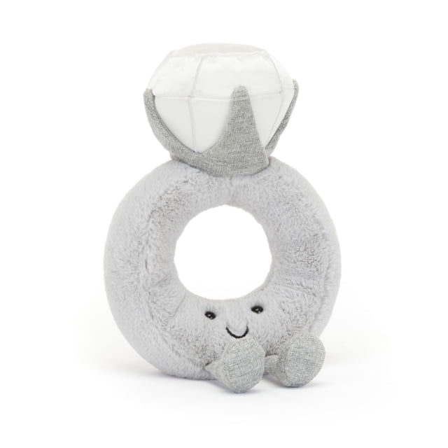 Anillo de diamantes de peluche Jellycat Amuseables, 20 cm, regalo de boda