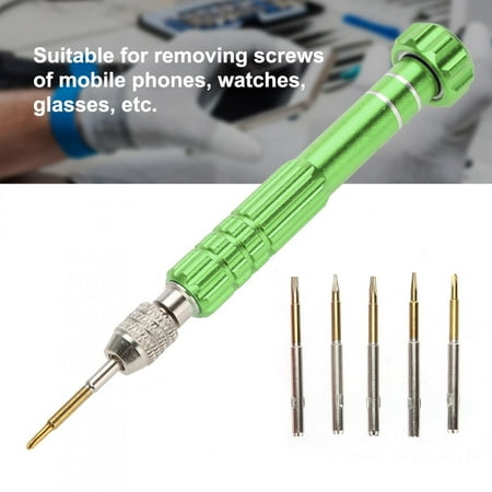 

Higoodz Precision Screwdriver Screwdriver Handle With 5 Bits Phone Glasses Watch Repair Tool Kit Repair Screwdriver