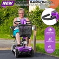 thumbnail image 2 of Mbxcooter 15 Miles 4 Wheels Mobility Scooter for Adults&Seniors Up to 300LBS,350W Electric Powered Wheelchair Device with Extended Battery,Dual Baskets,Rotating Seat,Compact Mobile for Travel,Purple, 2 of 9