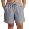 thumbnail image 2 of Oiangi Plus Size Shorts for Women Elastic Waist Drawstring Bermuda Shorts Loose Fit Dressy Casual Shorts with Pockets Gray 4XL, 2 of 9