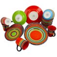 thumbnail image 3 of Gibson Elite 16 Piece Multi Color Glaze Dinnerware Set with Plates, Bowls & Mugs, 3 of 5