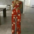 thumbnail image 2 of Penkiiy Combinaisons pour Femmes Printemps et Été Épaules Dénudées Style Imprimé Creux Loisirs Taille Haute Combinaisons Rouges P Combinaisons, 2 of 6