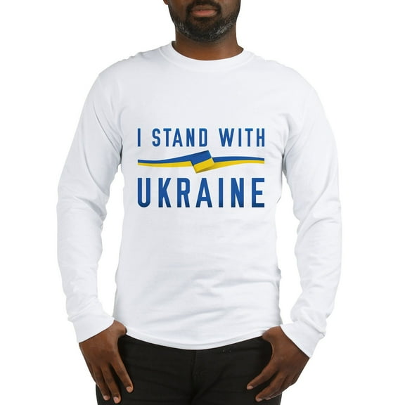 CafePress - I Stand With Ukraine Long Sleeve T Shirt - Unisex Cotton Long Sleeve T-Shirt