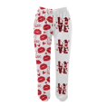 thumbnail image 3 of Gibobby pantalones de yoga Pantalones de chándal con estampado del día de San Valentín para mujer, bolsillos, cintura alta, deportivos, gimnasio, ajuste atlético, pantalones de jogger (Rojo, XL), 3 of 4