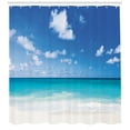 thumbnail image 3 of Ambesonne Ocean Shower Curtain, Barbados Coastline Summer, 69"Wx84"L, Blue Aqua Coconut, 3 of 3