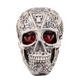 thumbnail image 2 of LED Light Up Skull Decor Life Size Resin Skeleton Human Skull Model with Glowing Eyes Skull Head Prop Halloween Tabletop Ornament for Party Bar Home Decoration, 2 of 4