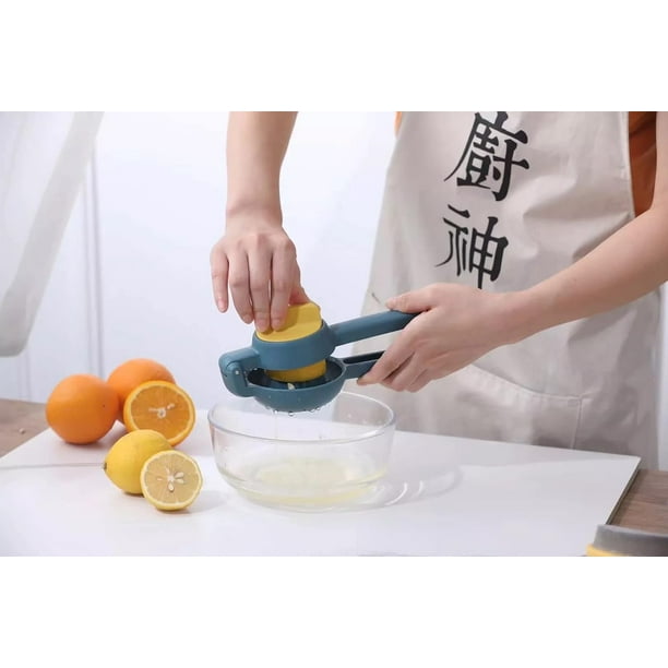 Exprimidor De Naranjas Limones Mandarinas Prensa Twist Doble Acción Para Extraer Jugo de Citricos Manual Plastico Resistente (1 Pieza, Azul)