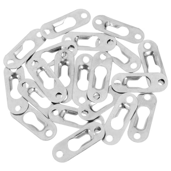 Niceauty 20Pcs Silver Metal Keyhole Mounting Brackets for Wall Hanging and Decor