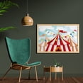 thumbnail image 2 of Circus Wall Art with Frame, Circus Stripes Sunshines Through Cloudy Sky Traditional Performing Arts Theme, Printed Fabric Poster for Bathroom Living Room, 35" x 23", Blue White Red, by Ambesonne, 2 of 2