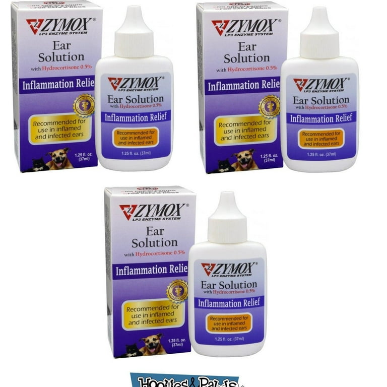 Zymox Ear Solution - Pet Treatment Medicine for Dogs & Cats