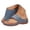 Blue, variant on Slide Sandals Women Toe Ring Leather Orthopedic Wedge Slides with Arch Support Summer Beach Vacation Casual Flip Flops Blue Size 7