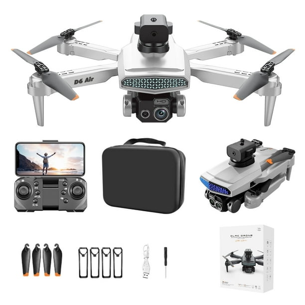Herrnalise - Dron FPV Wifi con cámaras dobles 4k HD, cuadricóptero RC plegable con estuche de transporte, juguetes de regalo para adultos y niños principiantes, vuelo circular, modo de retención de