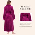 thumbnail image 4 of AMITOFO Fleece Robe for Women Soft Warm Long Plush Bathrobe Slim Elastic Waist Sleepwear Housecoats, 4 of 8