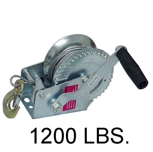 1200 LB Hand Crank Steel Wire Winch