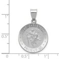 thumbnail image 2 of 14k White Gold Polished and Satin St. Christopher Medal Pendant - Measures 29x19.75mm Wide, 2 of 2