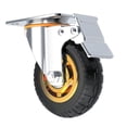 thumbnail image 1 of S SERENABLE Caster Wheel Plate Wheel Mute Easy to Install Table Swivel Caster with Brake 5inch, 1 of 9