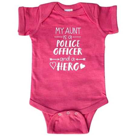 

Inktastic My Aunt is a Police Officer and a Hero Gift Baby Boy or Baby Girl Bodysuit