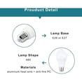 thumbnail image 5 of E27 LED Bulb with Motion Sensor Smart Light 9W Replaces 90W Energy Saving Bulb 120° Beam Angle, White, E27, 9W, 5 of 5